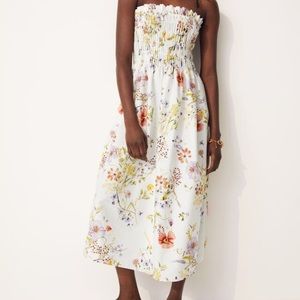 NWT H&M Meadow of Wildflower Smocked Bandeau Dress
